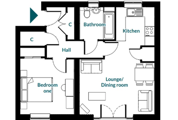 1 bedroom apartment for sale - Image 1