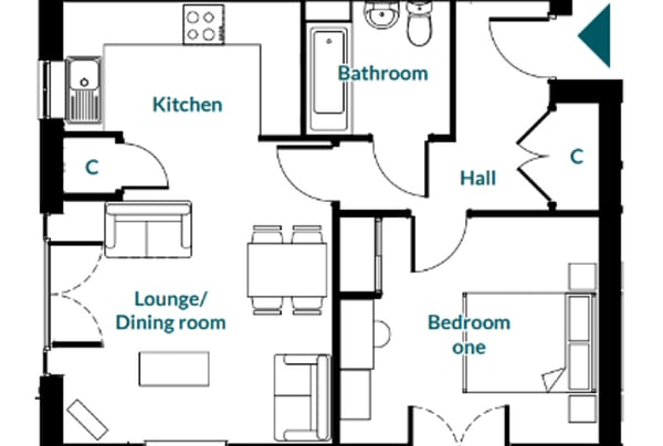 1 bedroom apartment for sale - Image 1
