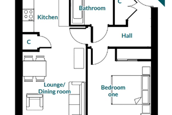1 bedroom apartment for sale - Image 2