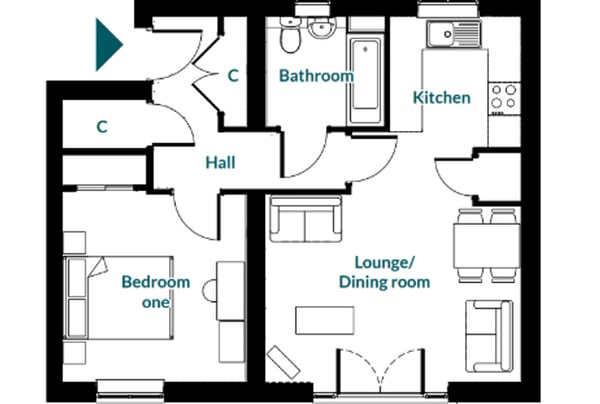 1 bedroom apartment for sale - Image 1