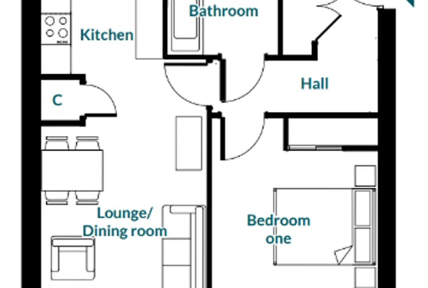 1 bedroom apartment for sale - Image 2